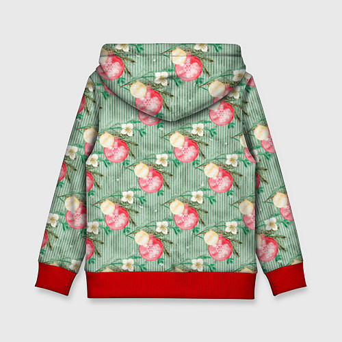 Детская толстовка Елочные игрушки шары / 3D-Красный – фото 2