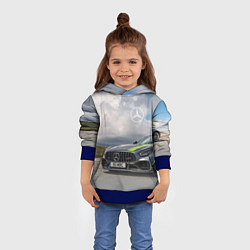Толстовка-худи детская Mercedes V8 Biturbo Racing Team AMG, цвет: 3D-синий — фото 2