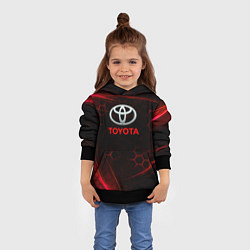 Толстовка-худи детская Toyota Неоновые соты, цвет: 3D-черный — фото 2