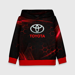 Толстовка-худи детская Toyota Неоновые соты, цвет: 3D-красный