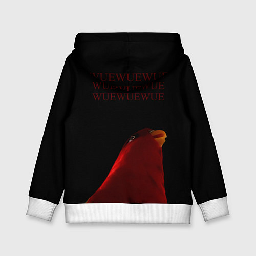 Детская толстовка Красный попугай Red parrot / 3D-Белый – фото 2