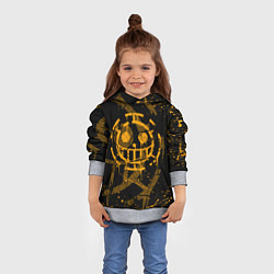 Толстовка-худи детская ВАН ПИС ПИРАТЫ ЖЁЛТЫЙ ЛОГО, цвет: 3D-меланж — фото 2