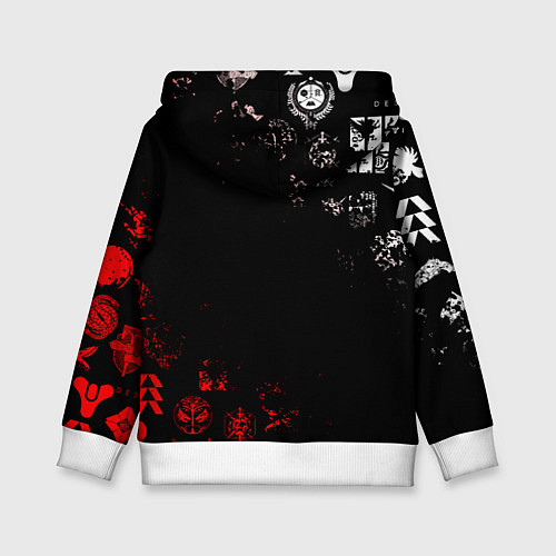 Детская толстовка DESTINY 2 RED & WHITE PATTERN LOGO / 3D-Белый – фото 2