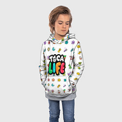Толстовка-худи детская Логотип Toca Boca Тока Бока, цвет: 3D-меланж — фото 2