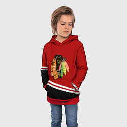 Толстовка-худи детская Chicago Blackhawks, NHL, цвет: 3D-красный — фото 2