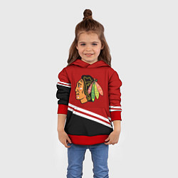Толстовка-худи детская Chicago Blackhawks, NHL, цвет: 3D-красный — фото 2