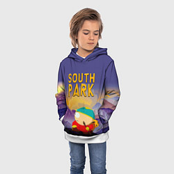 Толстовка-худи детская Эпичный Картман в горах Южный Парк, цвет: 3D-белый — фото 2