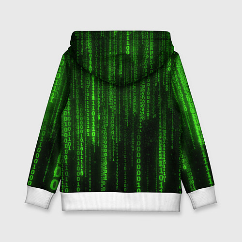 Детская толстовка Матрица двоичный код / 3D-Белый – фото 2