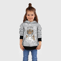 Толстовка-худи детская Снежный тигр, цвет: 3D-черный — фото 2