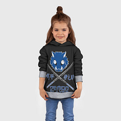 Толстовка-худи детская Клинок, рассекающий демонов Иноске, цвет: 3D-меланж — фото 2