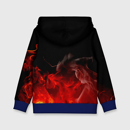 Детская толстовка Кулак One Punch-Man в огне / 3D-Синий – фото 2