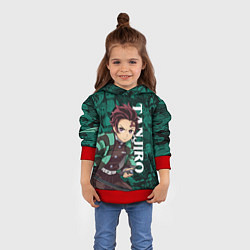 Толстовка-худи детская ТАНДЖИРО, КЛИНОК РАССЕКАЮЩИЙ ДЕМОНОВ, цвет: 3D-красный — фото 2