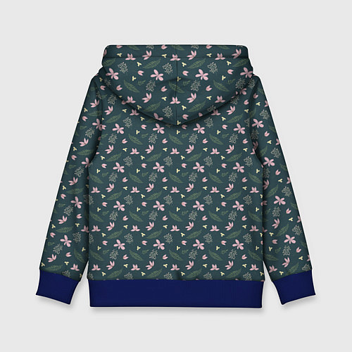 Детская толстовка Винтажный узор с цветами / 3D-Синий – фото 2