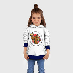 Толстовка-худи детская Тхэквондо Кинг Конг - Обезьяна Занимается Боевыми, цвет: 3D-синий — фото 2