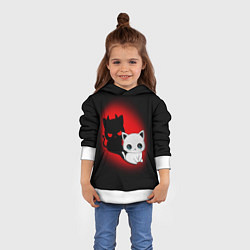 Толстовка-худи детская КОТИК ДЬЯВОЛ KITTY DEVIL, цвет: 3D-белый — фото 2