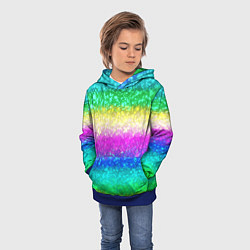 Толстовка-худи детская Радужный глиттер, цвет: 3D-синий — фото 2