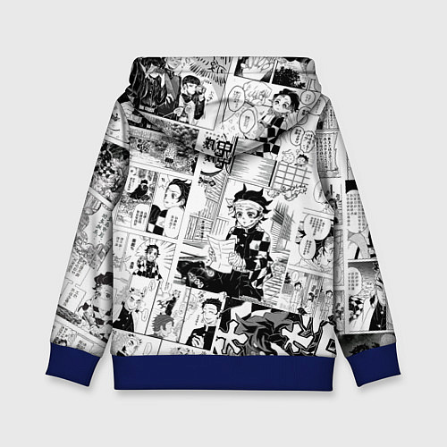 Детская толстовка Танджиро Камадо на манге / 3D-Синий – фото 2