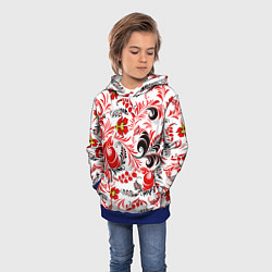 Толстовка-худи детская Русская национальная роспись, цвет: 3D-синий — фото 2