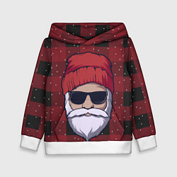 Толстовка-худи детская SANTA HIPSTER САНТА ХИПСТЕР, цвет: 3D-белый