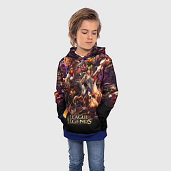 Толстовка-худи детская LEAGUE OF LEGENDS НЕОН БРЫЗГИ КРАСОК, цвет: 3D-синий — фото 2