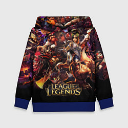 Толстовка-худи детская LEAGUE OF LEGENDS НЕОН БРЫЗГИ КРАСОК, цвет: 3D-синий
