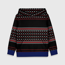 Толстовка-худи детская НОВОГОДНИЙ ПАТТЕРН SWEATER, цвет: 3D-синий
