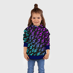 Толстовка-худи детская JOJOS BIZARRE ADVENTURE NEON PATTERN НЕОН УЗОР, цвет: 3D-синий — фото 2