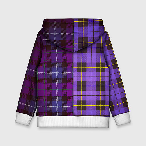 Детская толстовка Purple Checkered / 3D-Белый – фото 2