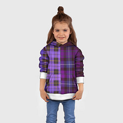 Толстовка-худи детская Purple Checkered, цвет: 3D-белый — фото 2