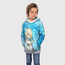 Толстовка-худи детская GENSHIN IMPACT НОВОГОДНИЙ, ЛЮМИН, цвет: 3D-меланж — фото 2
