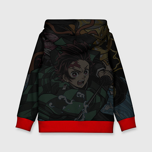 Детская толстовка КЛИНОК РАССЕКАЮЩИЙ ДЕМОНОВ, ГЕРОИ АТАКУЮТ / 3D-Красный – фото 2