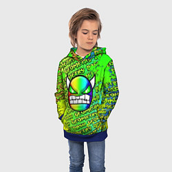 Толстовка-худи детская Geometry Dash: Acid Green, цвет: 3D-синий — фото 2