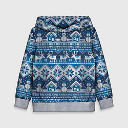 Толстовка-худи детская Christmas Pattern, цвет: 3D-меланж