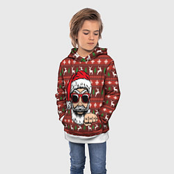 Толстовка-худи детская Bad Santa Плохой Санта, цвет: 3D-белый — фото 2