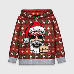 Толстовка-худи детская Bad Santa Плохой Санта, цвет: 3D-меланж