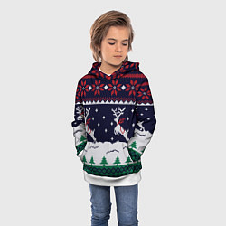 Толстовка-худи детская СВИТЕР С ОЛЕНЯМИ DEER SWEATER, цвет: 3D-белый — фото 2