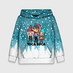 Толстовка-худи детская Новогодний Toca Boca, цвет: 3D-белый