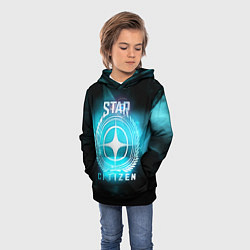 Толстовка-худи детская Star Citizen spaceship, цвет: 3D-черный — фото 2
