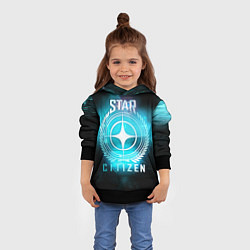 Толстовка-худи детская Star Citizen spaceship, цвет: 3D-черный — фото 2