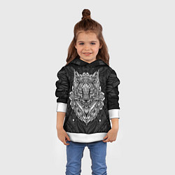 Толстовка-худи детская ЭТНИЧЕСКАЯ ЛИСА БЕЛАЯ ЭТНО ЛИСА, цвет: 3D-белый — фото 2
