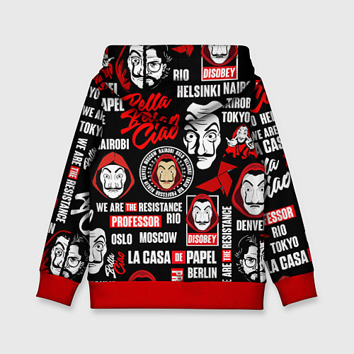 Детская толстовка БУМАЖНЫЙ ДОМ ЛОГОБОМБИНГ LA CASA DE PAPEL / 3D-Красный – фото 2