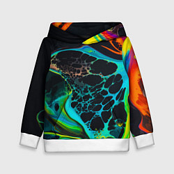 Толстовка-худи детская Огни большого города, цвет: 3D-белый