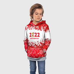 Толстовка-худи детская Happy New Year 2022, цвет: 3D-меланж — фото 2