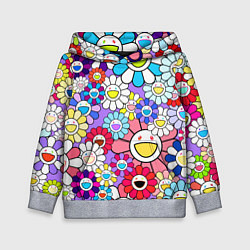 Толстовка-худи детская Цветы Takashi Murakami, цвет: 3D-меланж
