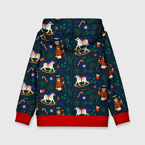 Детская толстовка Рождественский узор Щелкунчик / 3D-Красный – фото 2