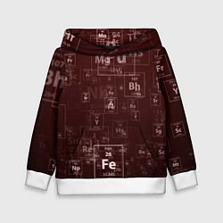 Толстовка-худи детская Fe - Таблица Менделеева, цвет: 3D-белый