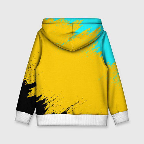 Детская толстовка GEOMETRY DASH SMILE БРЫЗГИ КРАСОК / 3D-Белый – фото 2