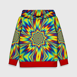 Толстовка-худи детская Пульсирующий Огненный Цветок, цвет: 3D-красный