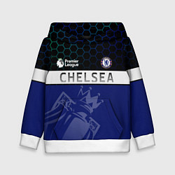 Толстовка-худи детская FC Chelsea London ФК Челси Лонон, цвет: 3D-белый