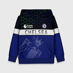 Толстовка-худи детская FC Chelsea London ФК Челси Лонон, цвет: 3D-синий